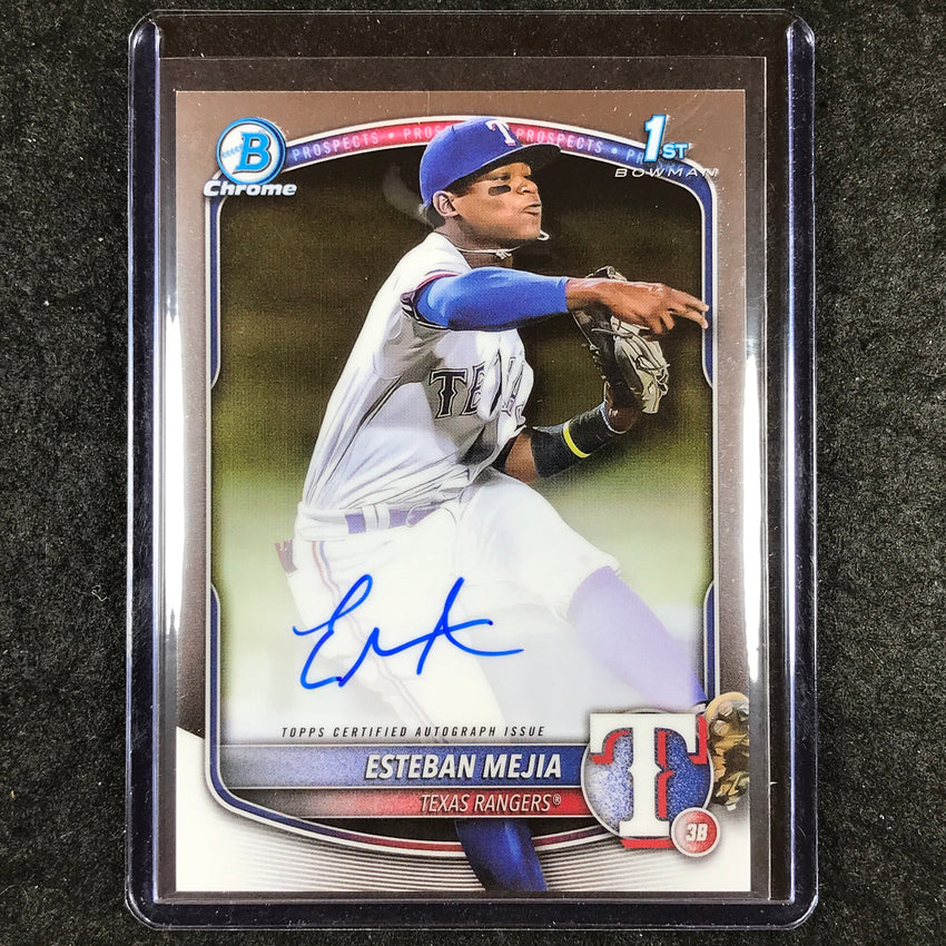 2025 Bowman Baseball ESTEBAN MEJIA Chrome Prospect 1st Bowman Auto Base #EM