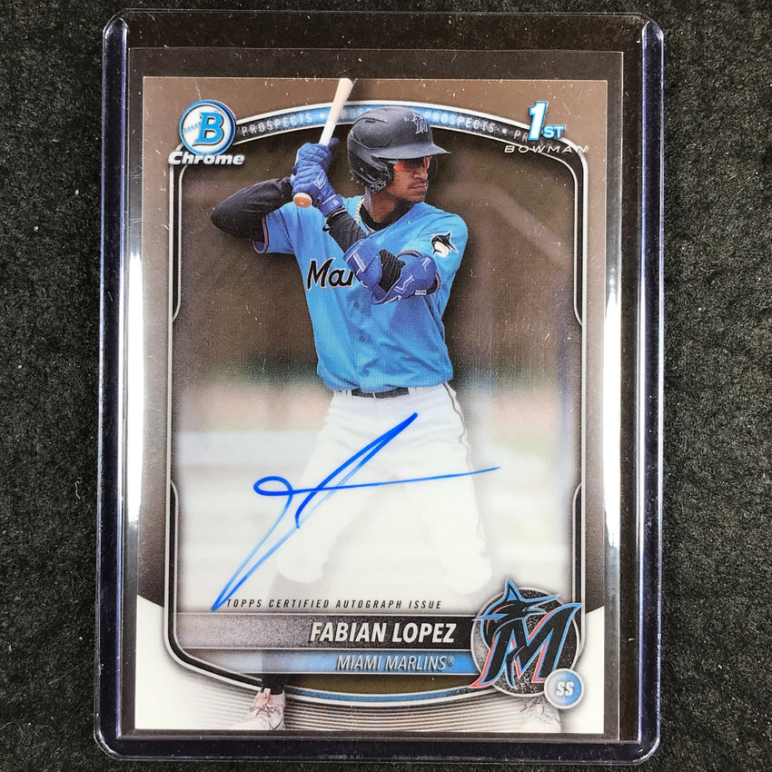 2025 Bowman Baseball FABIAN LOPEZ Chrome Prospect 1st Bowman Auto Base #FL