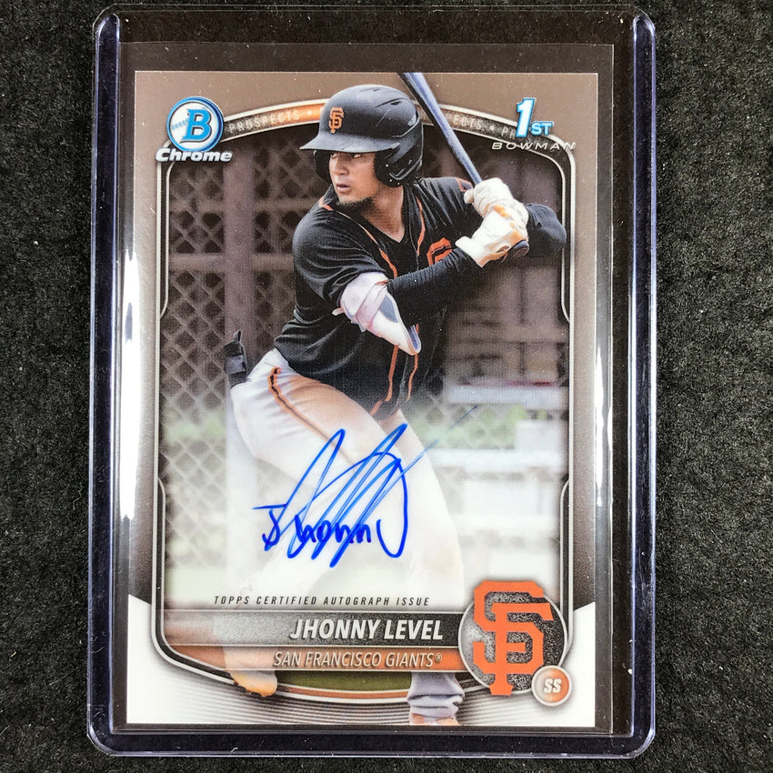 2025 Bowman Baseball JHONNY LEVEL Chrome Prospect 1st Bowman Auto Base #JL