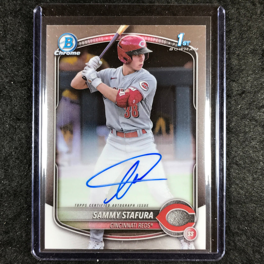 2025 Bowman Baseball SAMMY STAFURA Chrome Prospect 1st Bowman Auto Base #SS