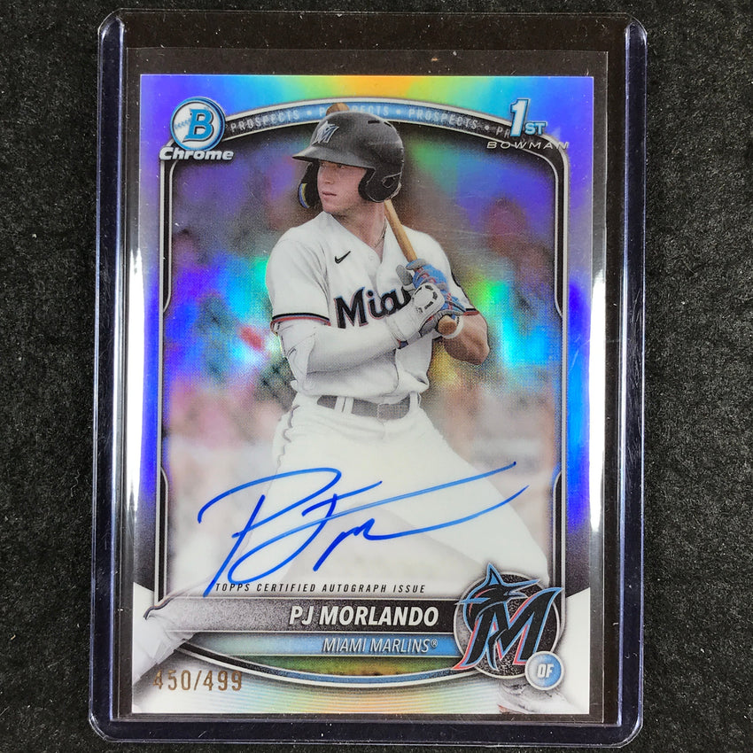 2025 Bowman Baseball PJ MORLANDO Chrome Prospect Auto Silver Refractor 450/499