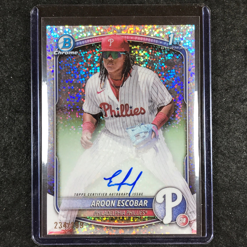 2025 Bowman Baseball AROON ESCOBAR Chrome Prospect 1st Bowman Auto 234/299