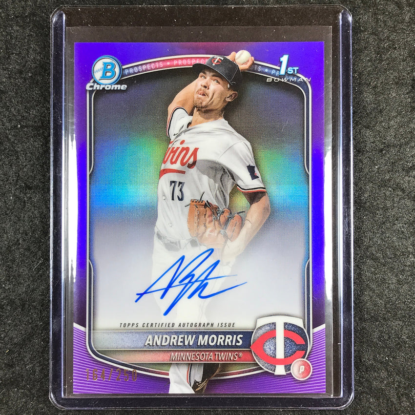 2025 Bowman Baseball ANDREW MORRIS Chrome Prospect Auto Purple 164/250