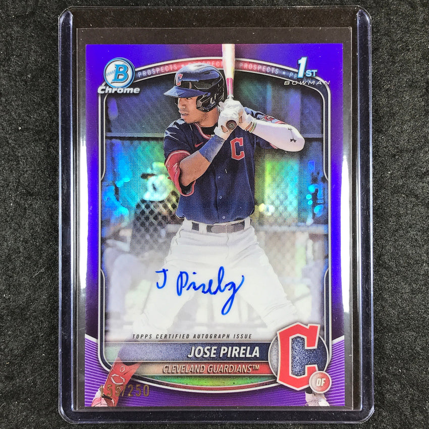 2025 Bowman Baseball JOSE PIRELA Chrome Prospect 1st Bowman Auto Purple 155/250