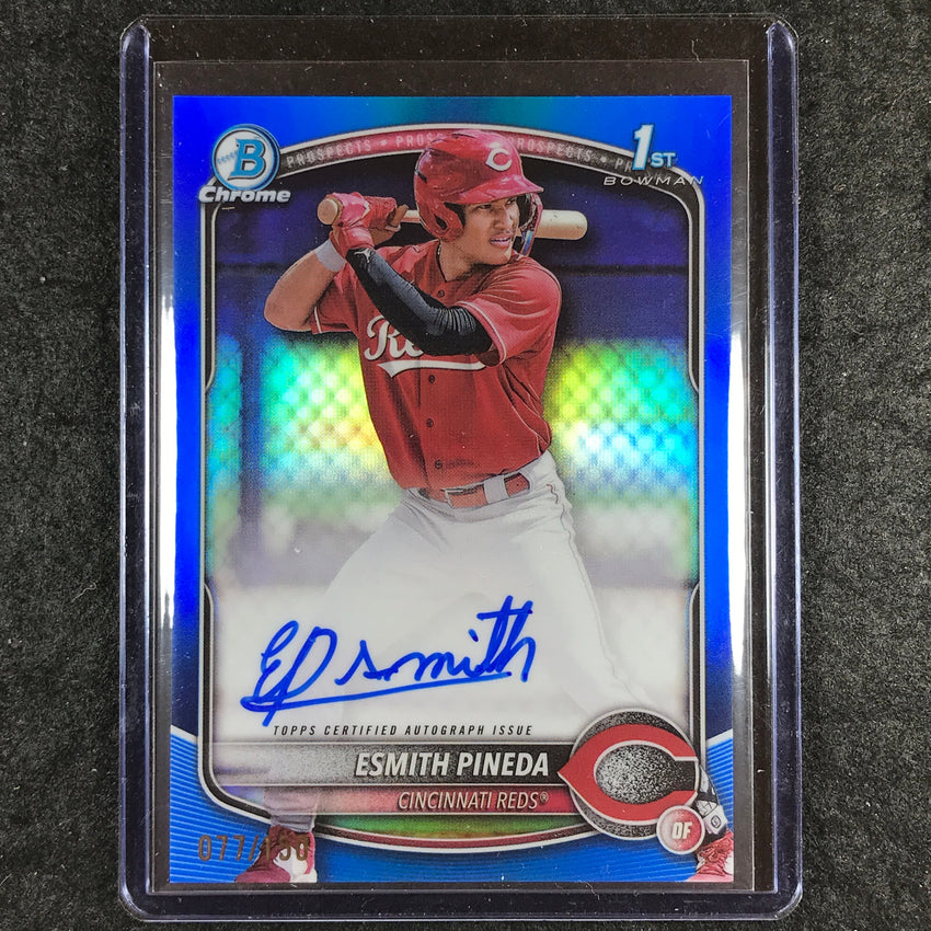 2025 Bowman Baseball ESMITH PINEDA Chrome Prospect 1st Bowman Auto Blue 77/150