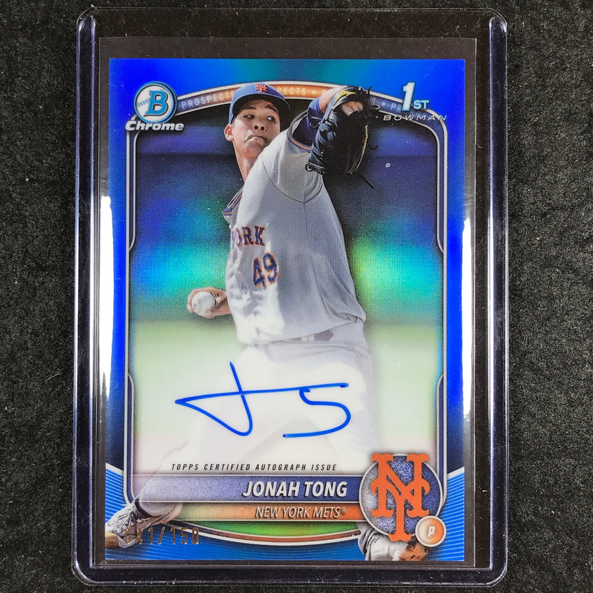 2025 Bowman Baseball JONAH TONG Chrome Prospect 1st Bowman Auto Blue 41/150