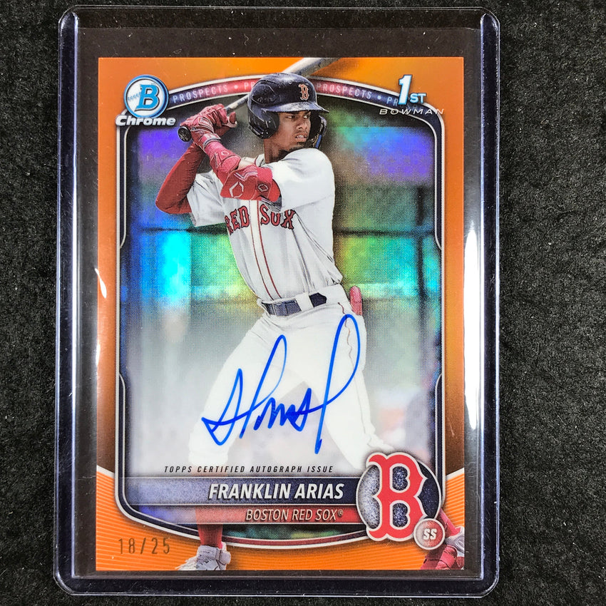 2025 Bowman Baseball FRANKLIN ARIAS Chrome Prospect 1st Bowman Auto Orange 18/25