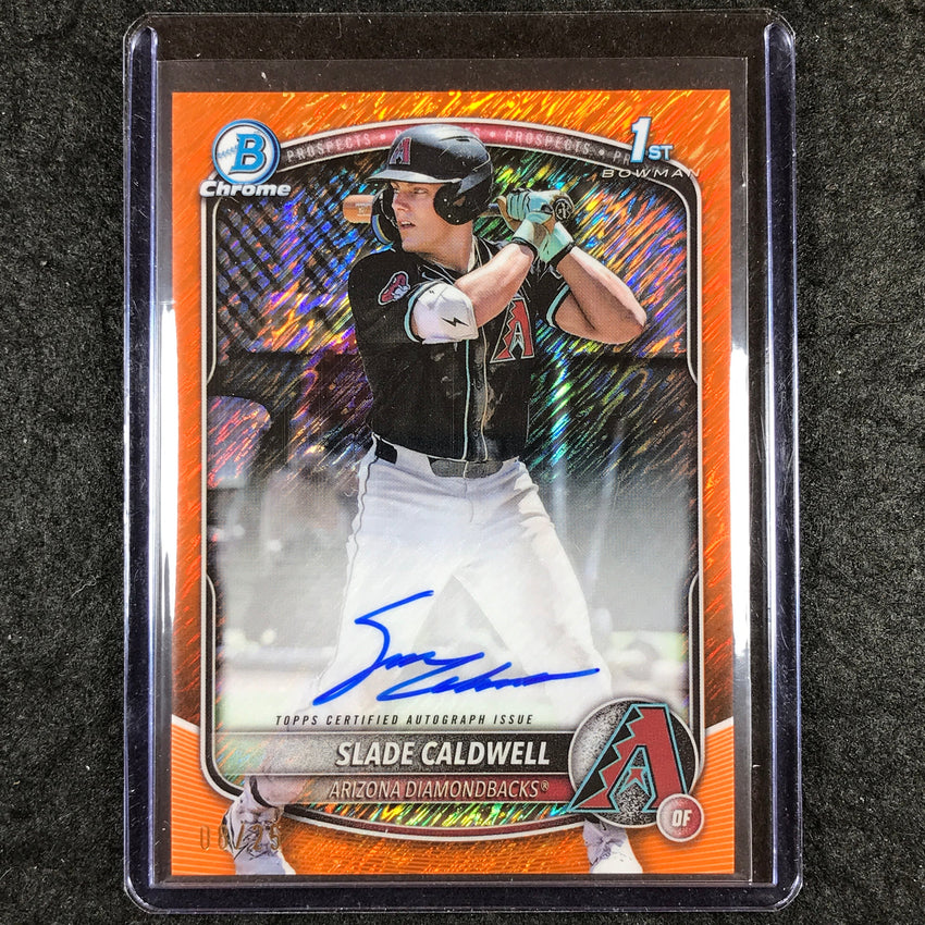 2025 Bowman Baseball SLADE CALDWELL Chrome Prospect 1st Bowman Auto Orange 8/25