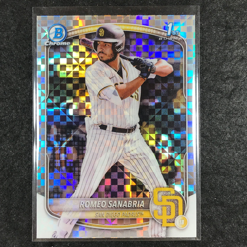 2025 Bowman Baseball ROMEO SANABRIA Chrome Prospect 1st Bowman X-Fractor #3