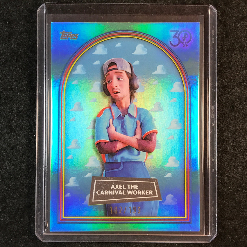 2025 Topps Toy Story AXEL THE CARNIVAL WORKER Aqua Foil 102/199 #96