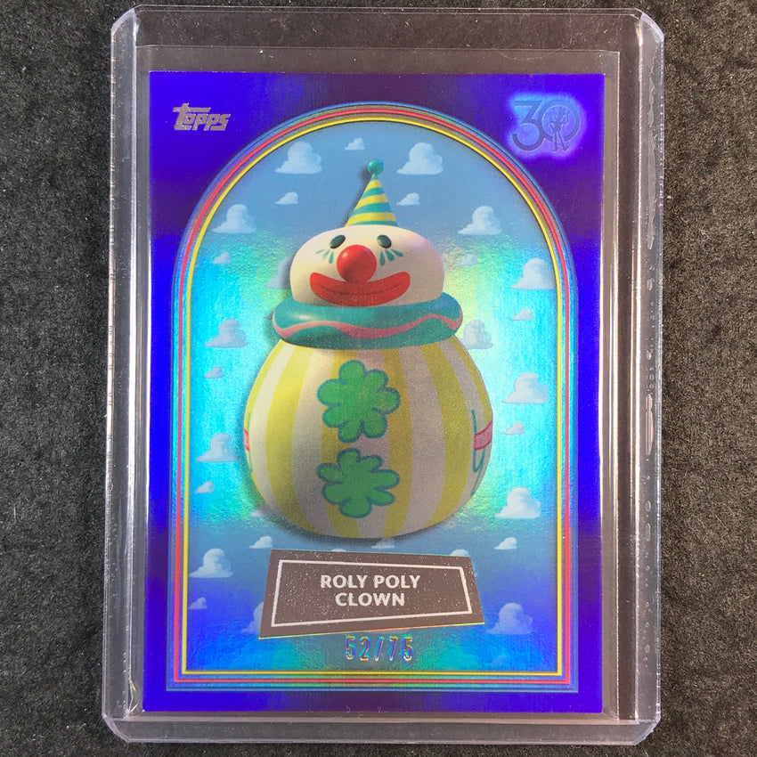 2025 Topps Toy Story ROLY POLY CLOWN Purple Foil 52/75 #21