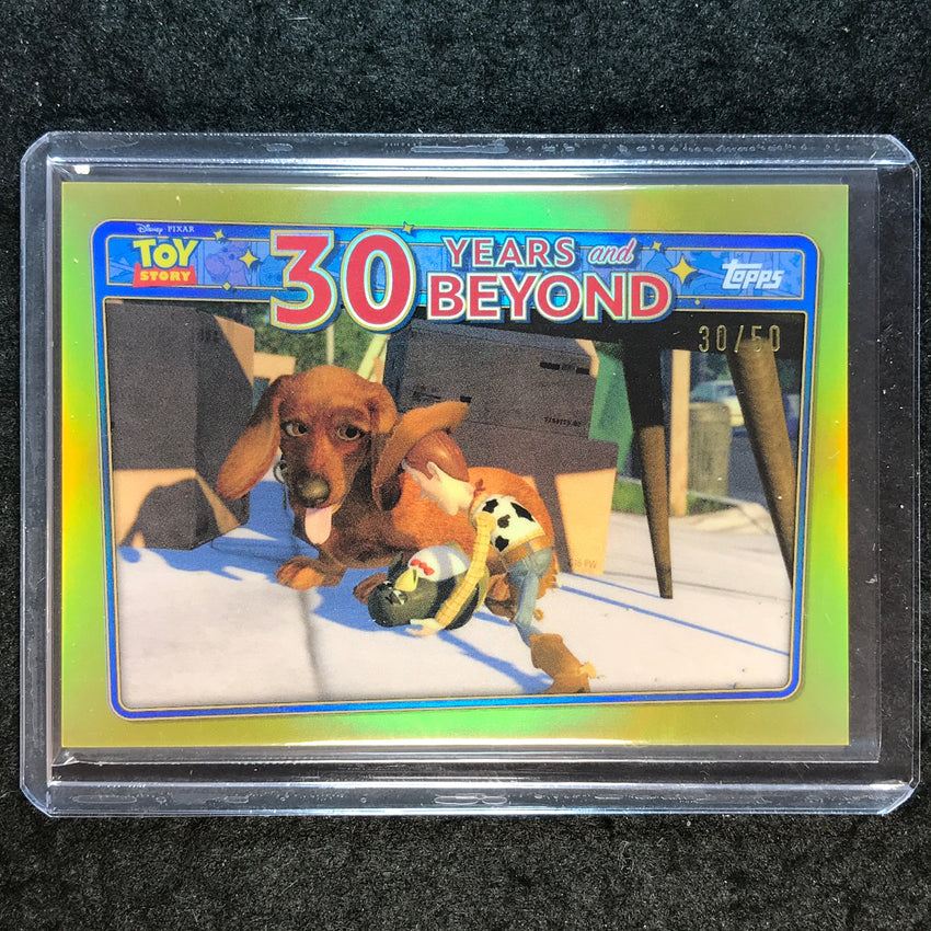 2025 Topps Toy Story WHEEZY IS RESCUED 30 Years And Beyond Gold 30/50 #21