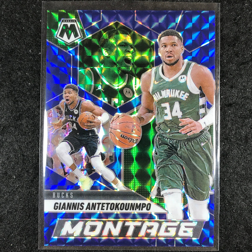 2024-25 Mosaic GIANNIS ANTETOKOUNMPO Montage Blue Mosaic /199 #17