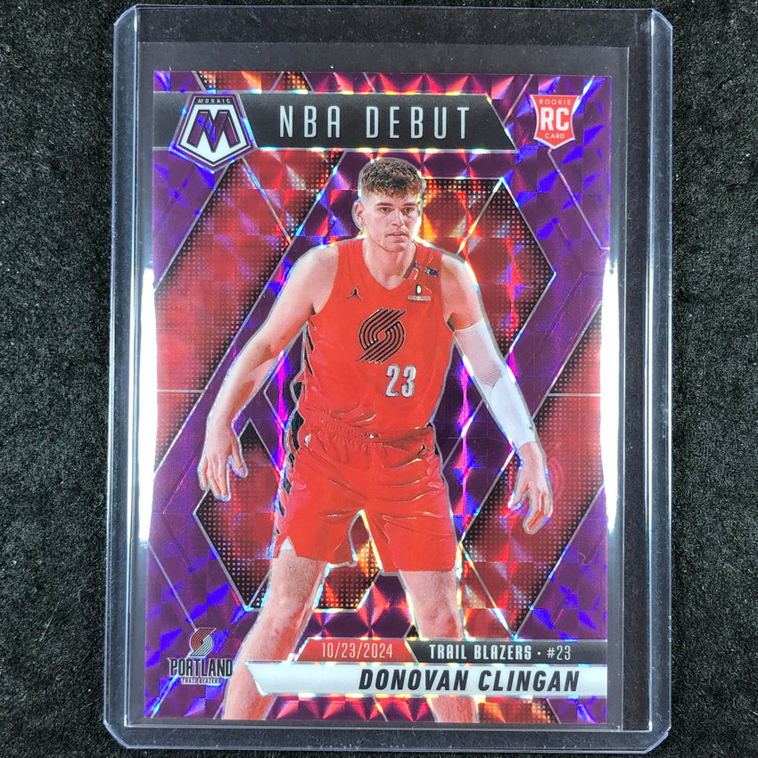 2024-25 Mosaic DONOVAN CLINGAN Rookie NBA Debut Purple Mosaic 28/99 #261