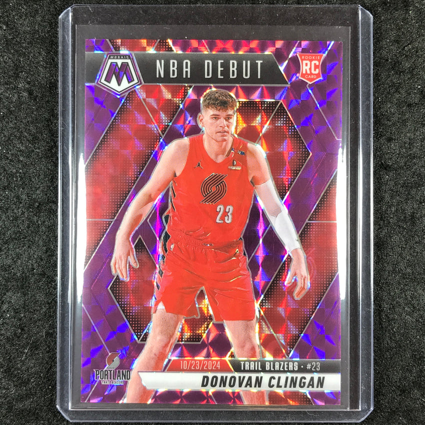 2024-25 Mosaic DONOVAN CLINGAN Rookie NBA Debut Purple Mosaic 60/99 #261