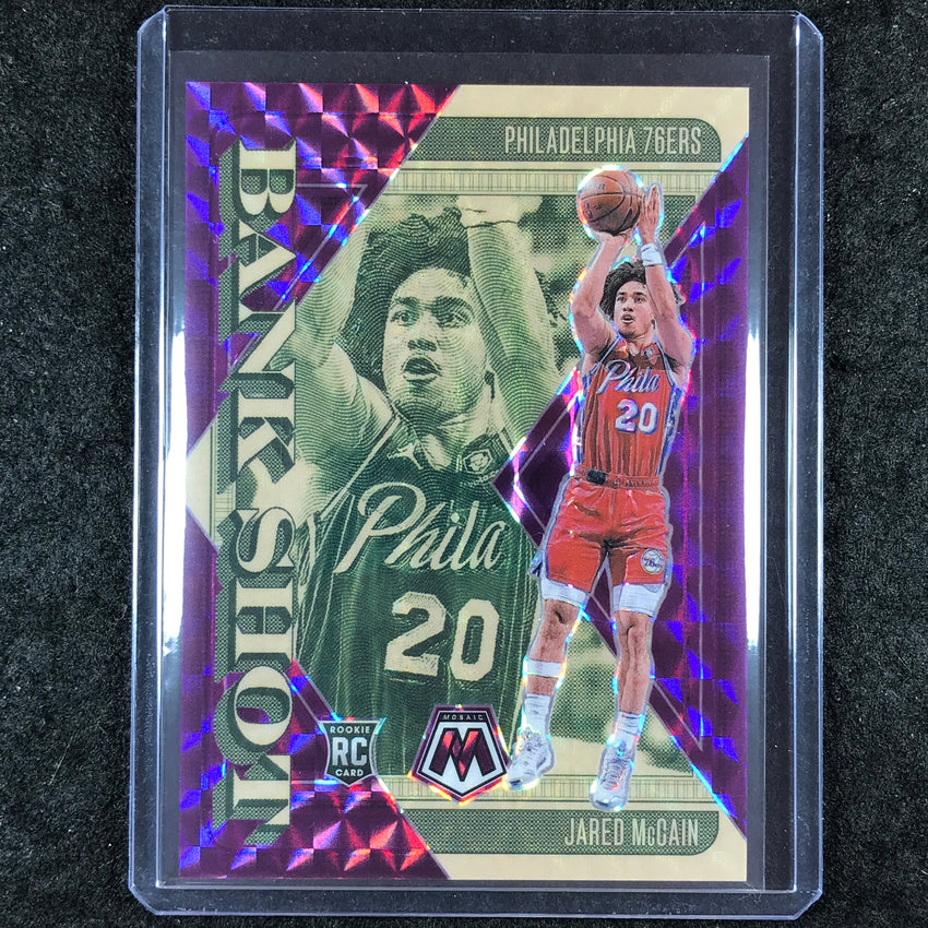 2024-25 Mosaic JARED MCCAIN Bank Shot Rookie Purple Mosaic 96/99 #15