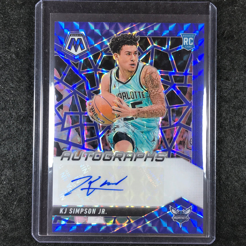 2024-25 Mosaic KJ SIMPSON JR. Rookie Autographs Mosaic Blue 38/49