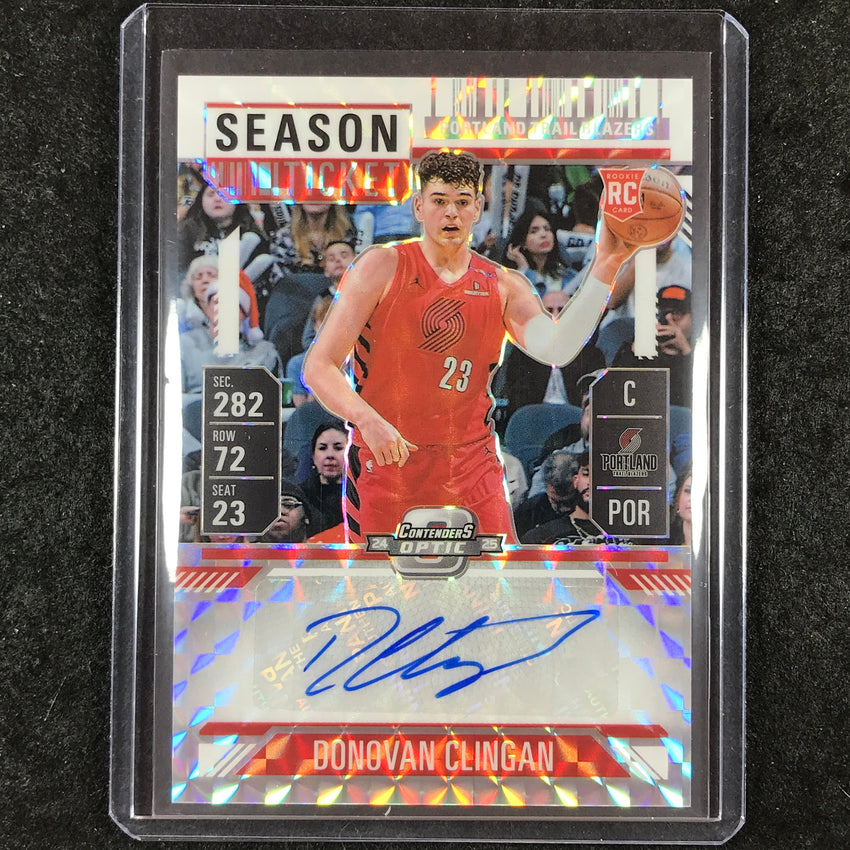 2024-25 Mosaic DONOVAN CLINGAN Rookie Season Ticket Auto White 20/25