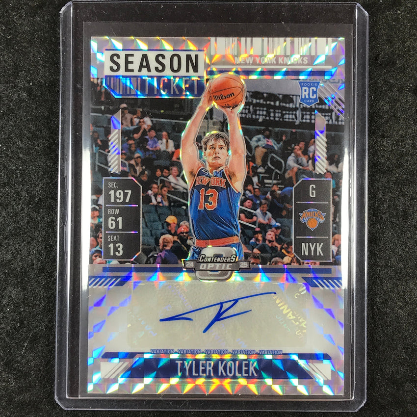 2024-25 Mosaic TYLER KOLEK Rookie Season Ticket Variation Auto Silver #KOL