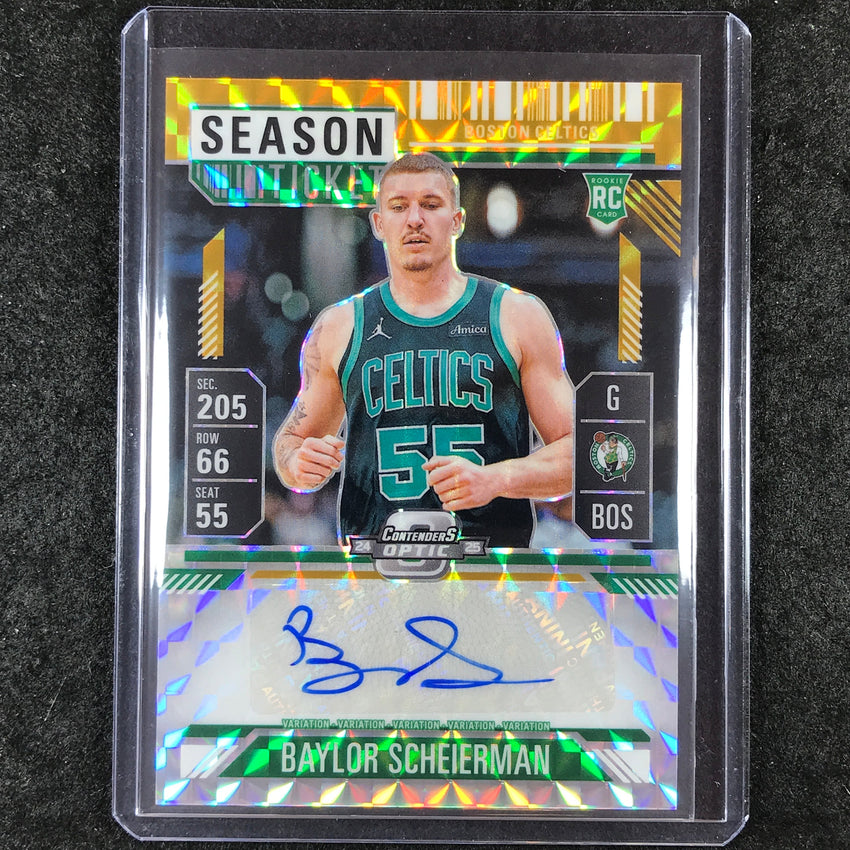 2024-25 Mosaic BAYLOR SCHEIERMAN Rookie Season Ticket Variation Auto Gold 4/10