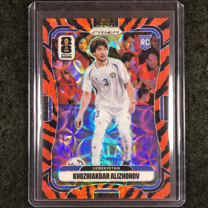 2026 Prizm FIFA World Cup KHOZHIAKBAR ALIZHONOV Rookie Choice Tiger Stripe #450