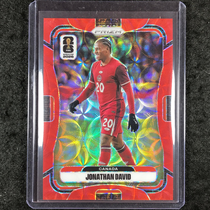 2026 Prizm FIFA World Cup JONATHAN DAVID Choice Red /85 #167