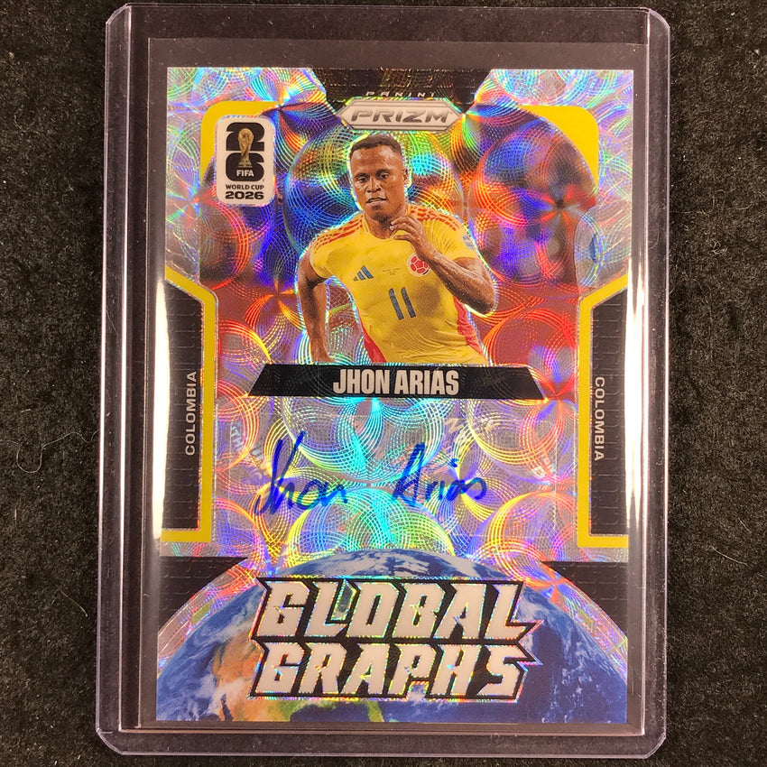 2026 Prizm FIFA World Cup JHON ARIAS Global Graphs Auto Choice #GG-JA