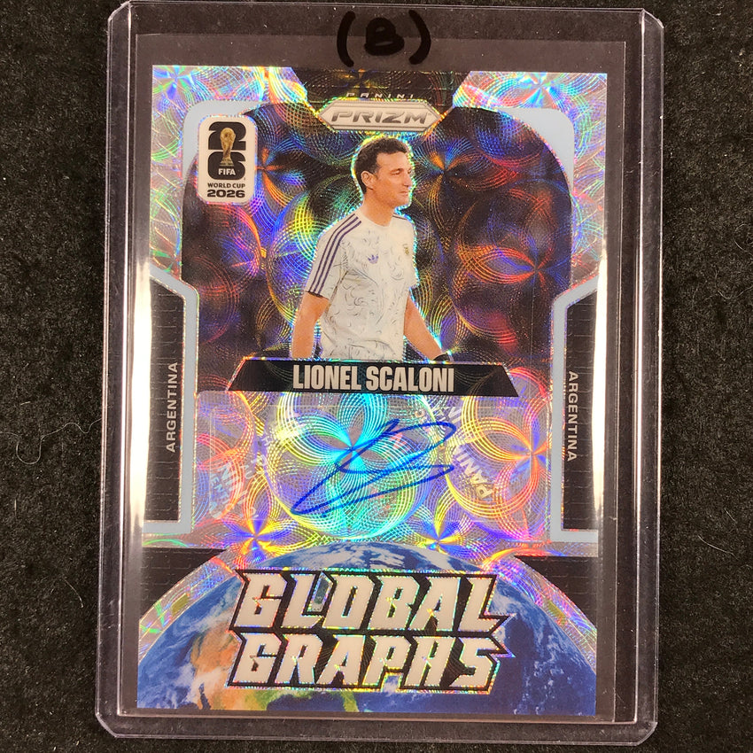 2026 Prizm FIFA World Cup LIONEL SCALONI Global Graphs Auto Choice #GG-LS (B)