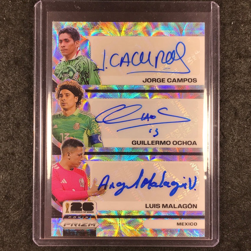 2026 Prizm FIFA World Cup CAMPOS OCHOA MALAGON Triple Auto Choice #TS-JGL
