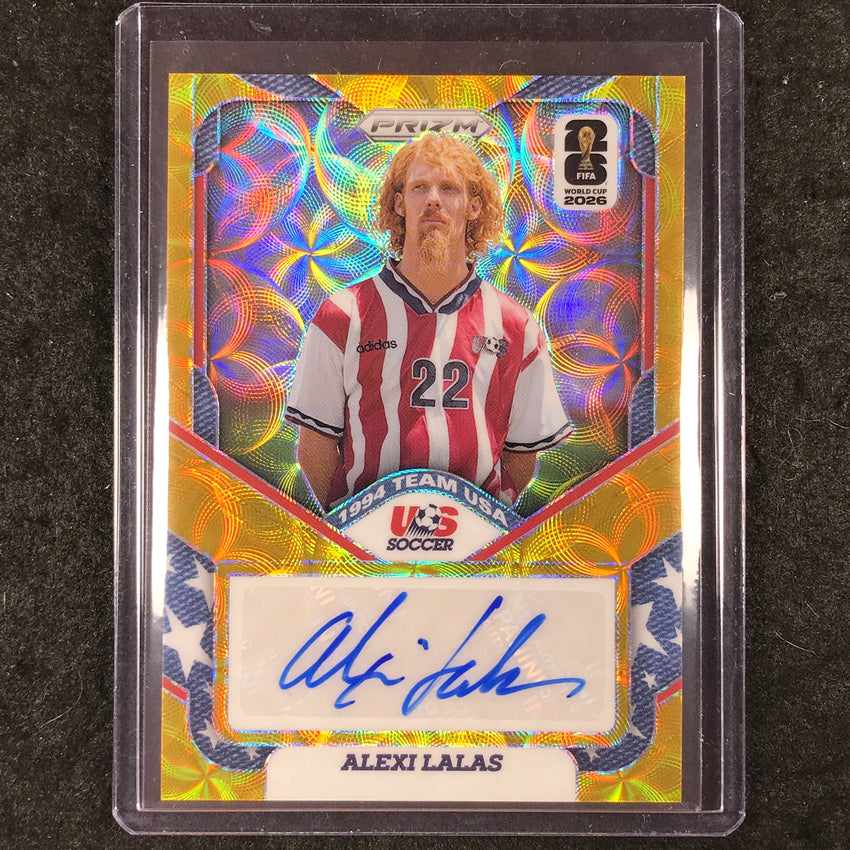 2026 Prizm FIFA World Cup ALEXI LALAS Team USA Auto Choice Gold 3/10