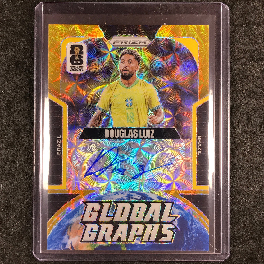 2026 Prizm FIFA World Cup DOUGLAS LUIZ Global Graphs Auto Choice Gold 2/10