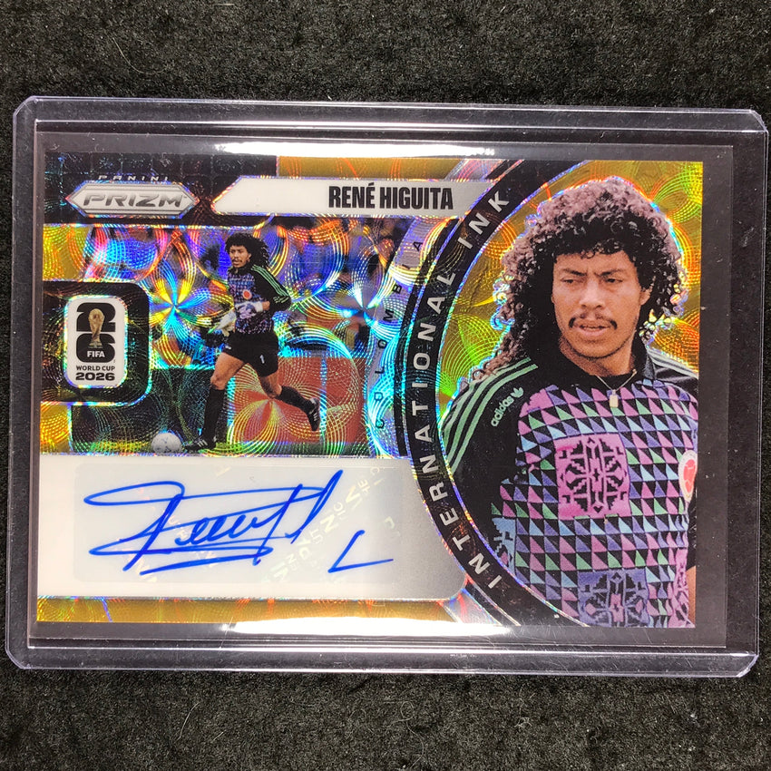 2026 Prizm FIFA World Cup RENE HIGUITA International Ink Auto Choice Gold 9/10