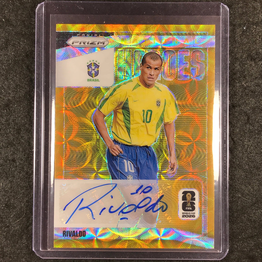 2026 Prizm FIFA World Cup RIVALDO National Heroes Auto Choice Gold 1/10