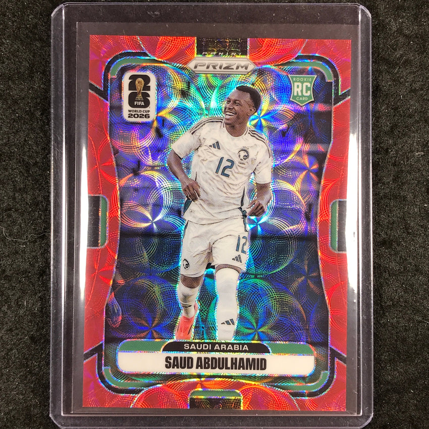 2026 Prizm FIFA World Cup SAUD ABDULHAMID Rookie Choice Red /85 #384