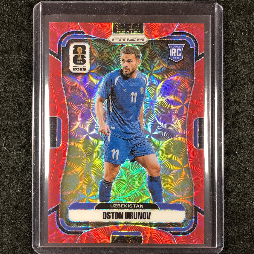 2026 Prizm FIFA World Cup OSTON URUNOV Rookie Choice Red /85 #447