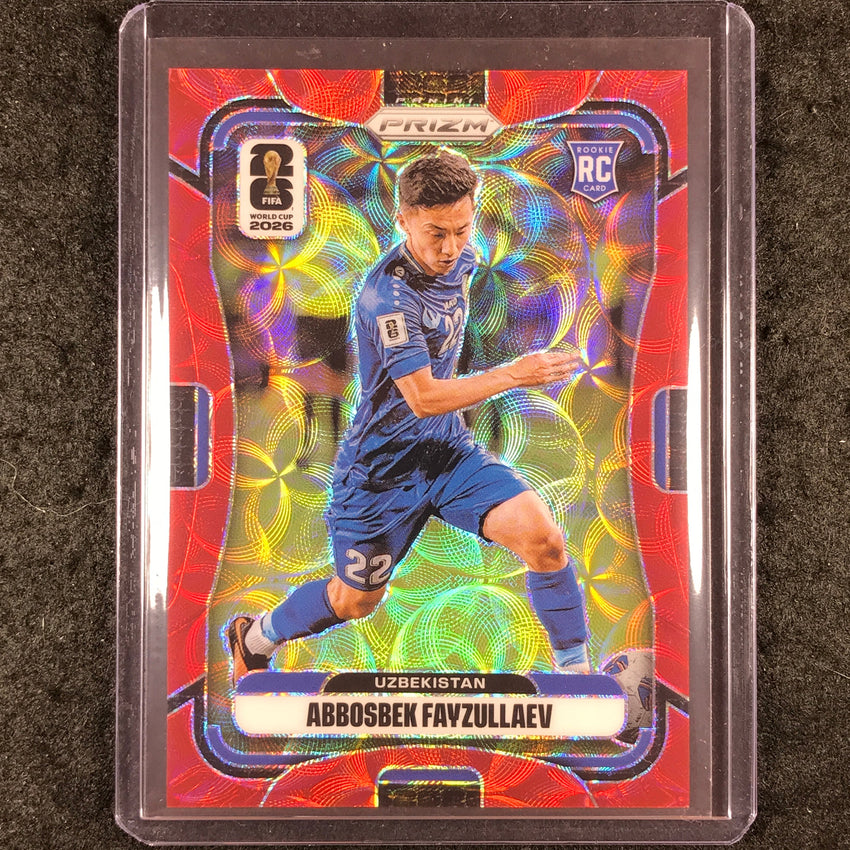 2026 Prizm FIFA World Cup ABBOSBEK FAYZULLAEV Rookie Choice Red /85 #448