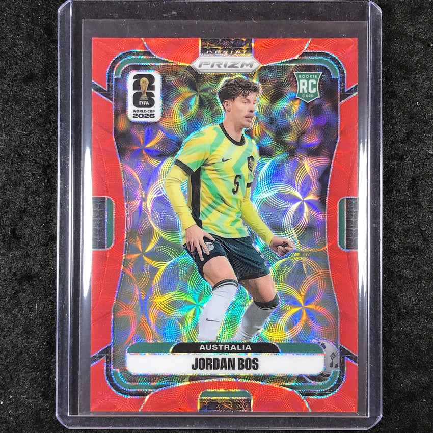 2026 Prizm FIFA World Cup JORDAN BOS Rookie Choice Red /85 #143