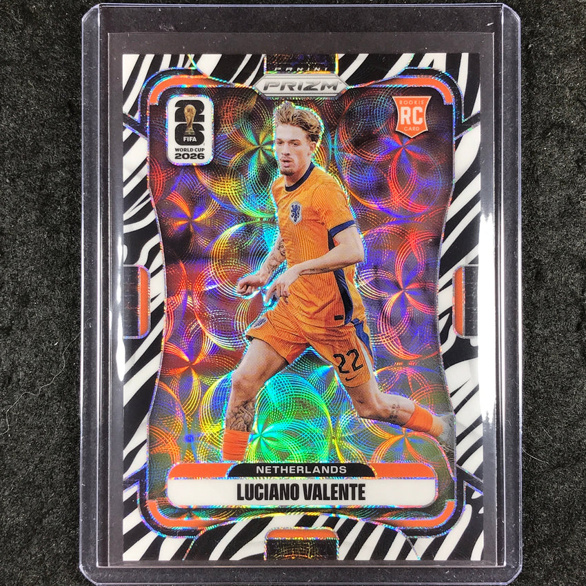 2026 Prizm FIFA World Cup LUCIANO VALENTE Rookie Choice Zebra #314
