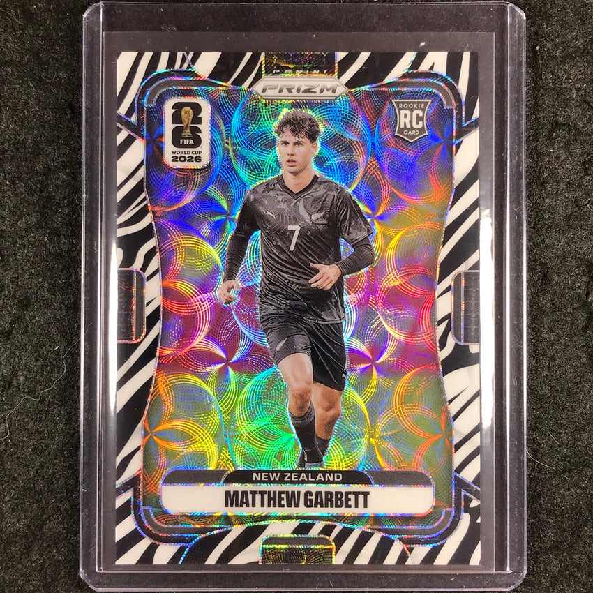 2026 Prizm FIFA World Cup MATTHEW GARBETT Rookie Choice Zebra #322