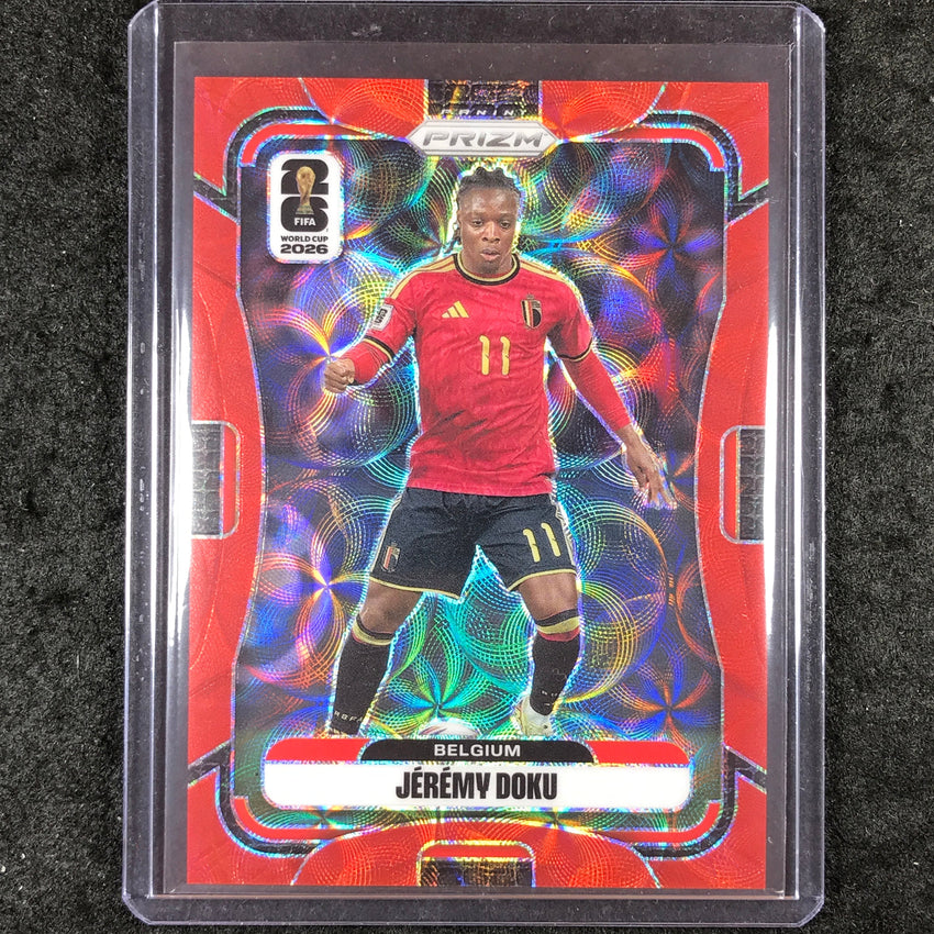 2026 Prizm FIFA World Cup JEREMY DOKU Choice Red /85 #152