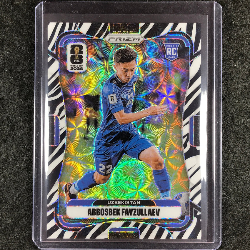 2026 Prizm FIFA World Cup ABBOSBEK FAYZULLAEV Rookie Choice Zebra #448