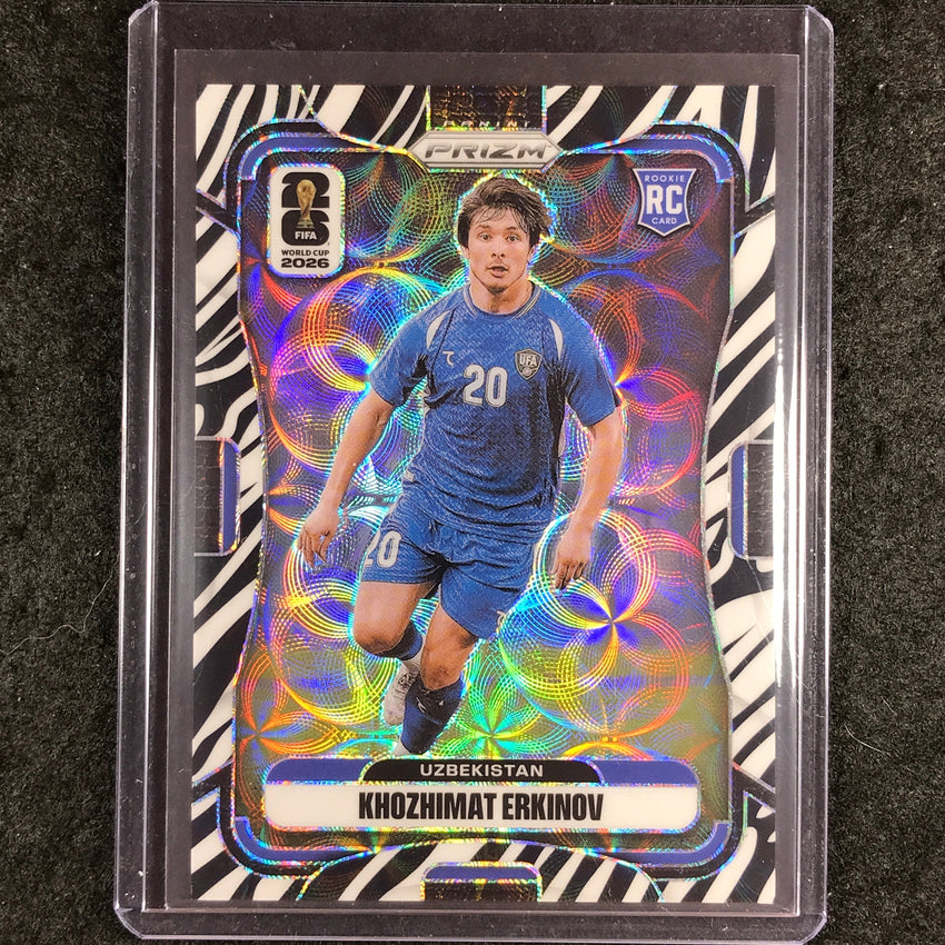 2026 Prizm FIFA World Cup KHOZHIMAT ERKINOV Rookie Choice Zebra #449