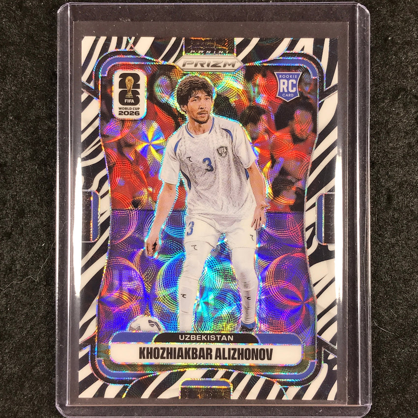 2026 Prizm FIFA World Cup KHOZHIAKBAR ALIZHONOV Rookie Choice Zebra #450