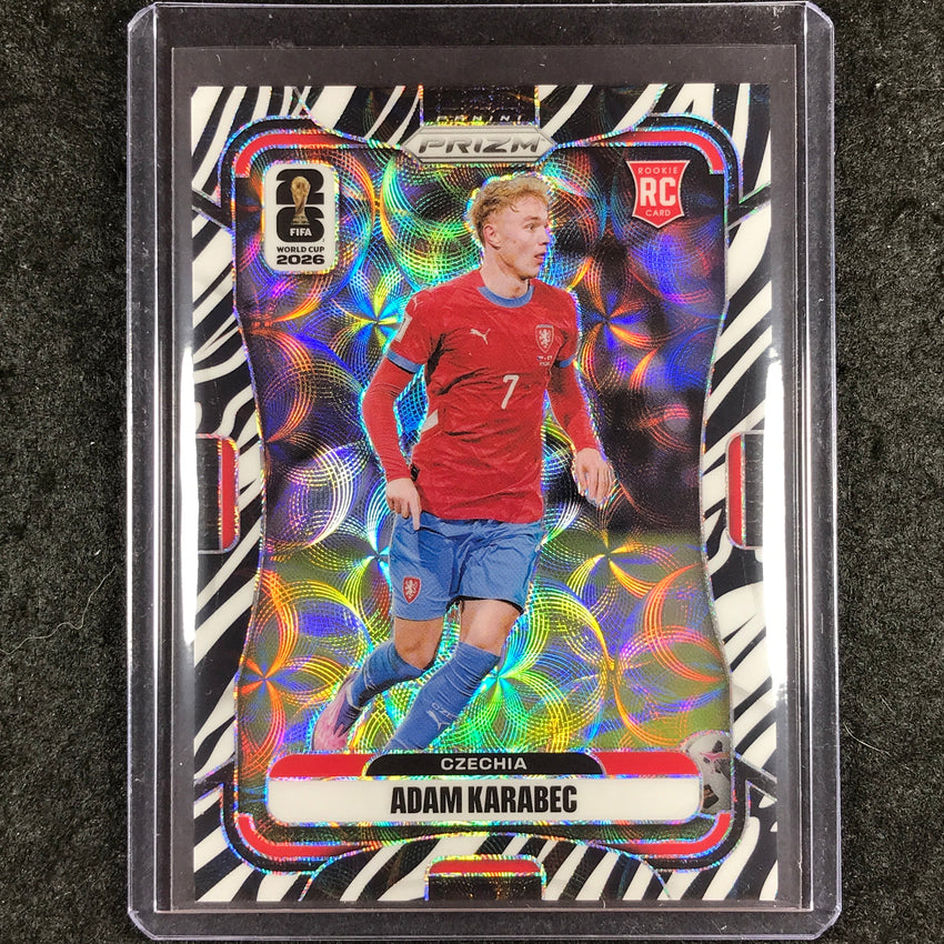 2026 Prizm FIFA World Cup ADAM KARABEC Rookie Choice Zebra #480