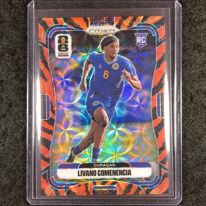 2026 Prizm FIFA World Cup LIVANO COMENENCIA Rookie Choice Tiger Stripe #204