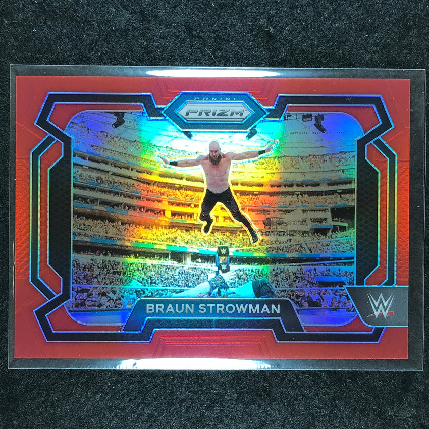 2024 Prizm WWE BRAUN STROWMAN Base Horizontal Red 63/299 #6