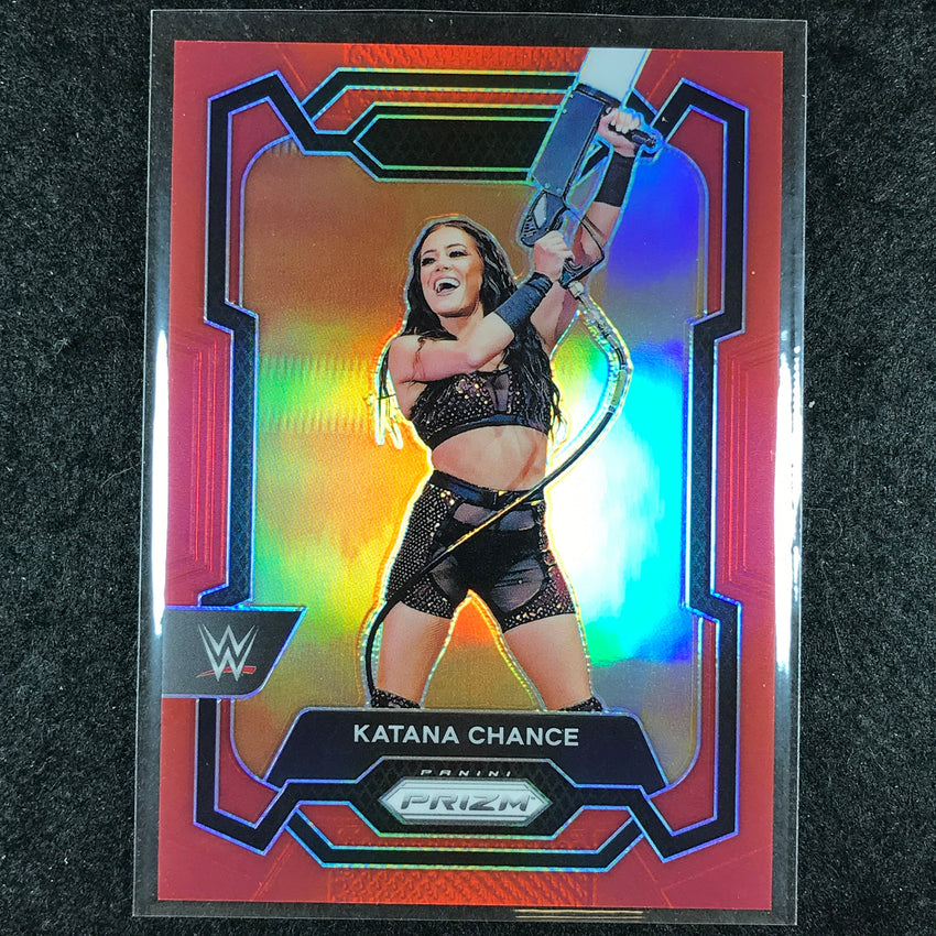 2024 Prizm WWE KATANA CHANCE Base Vertical Red 105/299 #117