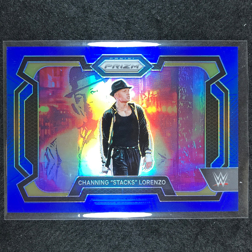 2024 Prizm WWE CHANNING "STACKS" LORENZO Base Horizontal Blue 140/199 #8