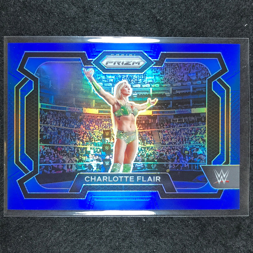 2024 Prizm WWE CHARLOTTE FLAIR Base Horizontal Blue 132/199 #28