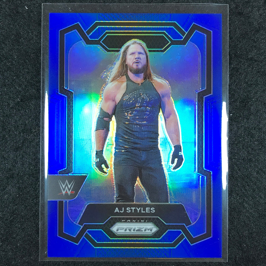 2024 Prizm WWE AJ STYLES Base Vertical Blue 69/199 #118